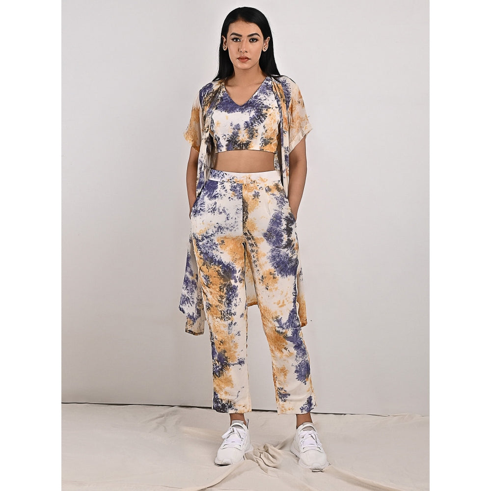 Bohame Penelope Blue & Mustard Co-Ord (Set of 3)
