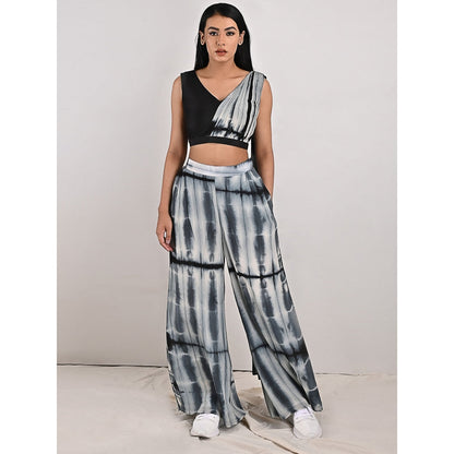 Bohame Alafia Light Grey Concept Saree (Set of 2)