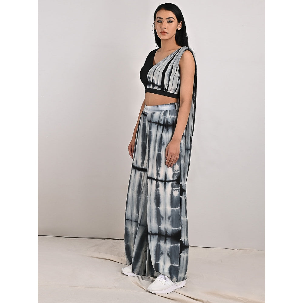 Bohame Alafia Light Grey Concept Saree (Set of 2)