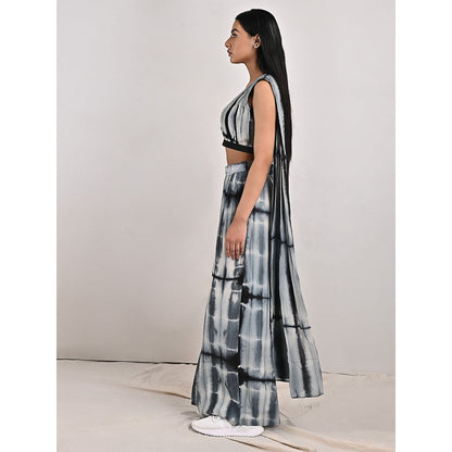 Bohame Alafia Light Grey Concept Saree (Set of 2)