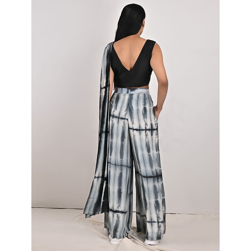 Bohame Alafia Light Grey Concept Saree (Set of 2)