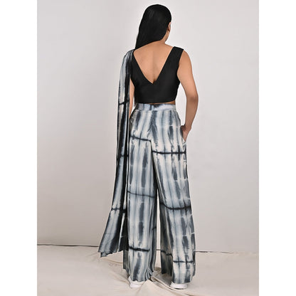 Bohame Alafia Light Grey Concept Saree (Set of 2)