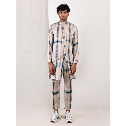 Bohame Joshua Blue and Beige Kurta (Set of 2)