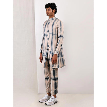 Bohame Joshua Blue and Beige Kurta (Set of 2)