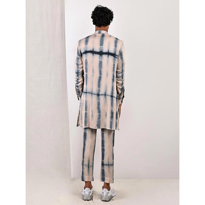 Bohame Joshua Blue and Beige Kurta (Set of 2)