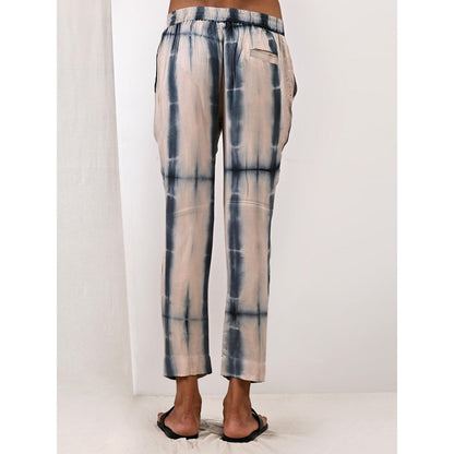 Bohame Hudson Blue and Grey Tie Dye Kurta (Set of 2)