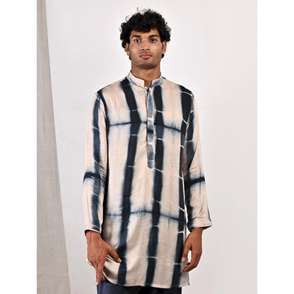 Bohame Elliot Blue and Grey Tie Dye Kurta (Set of 2)