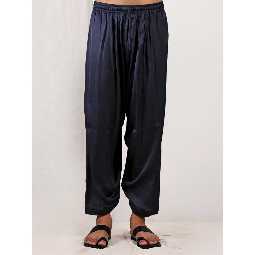 Bohame Elliot Blue and Grey Tie Dye Kurta (Set of 2)