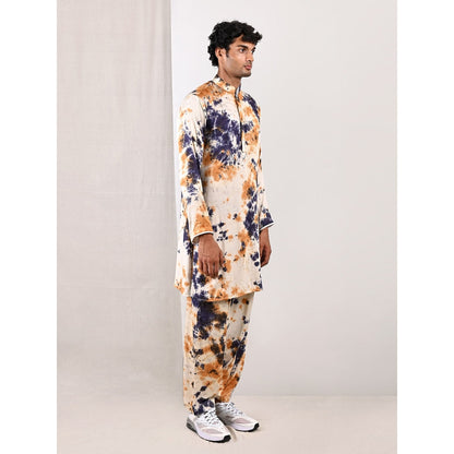 Bohame Liam Blue and Mustard Kurta (Set of 2)