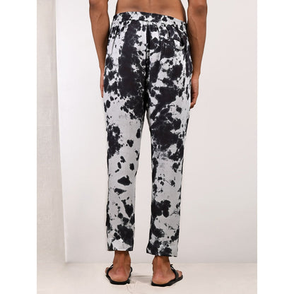 Bohame Jesse Light Grey and Black Overlap Kurta (Set of 2)