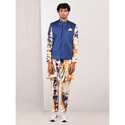 Bohame Earl Tie Dye Cowl Kurta and Jacket (Set of 3)