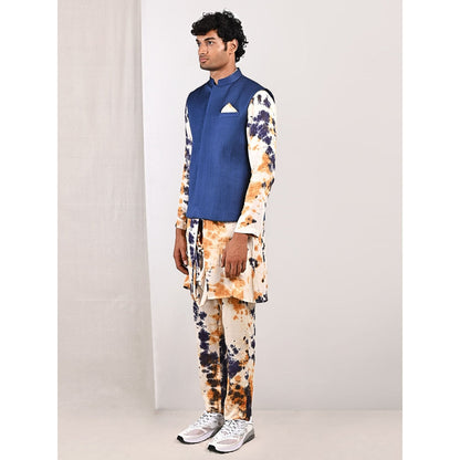 Bohame Earl Tie Dye Cowl Kurta and Jacket (Set of 3)