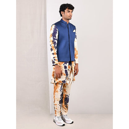 Bohame Earl Tie Dye Cowl Kurta and Jacket (Set of 3)