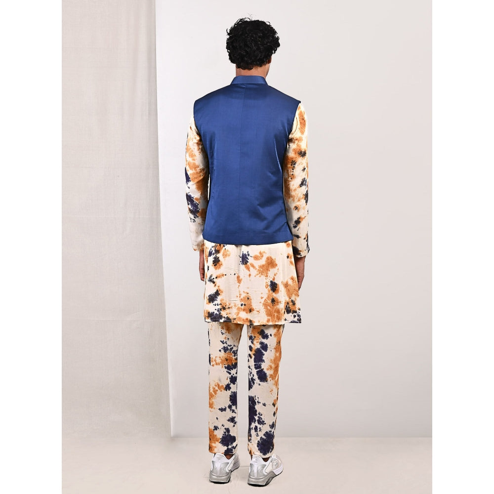 Bohame Earl Tie Dye Cowl Kurta and Jacket (Set of 3)