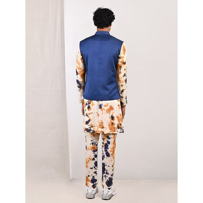Bohame Earl Tie Dye Cowl Kurta and Jacket (Set of 3)
