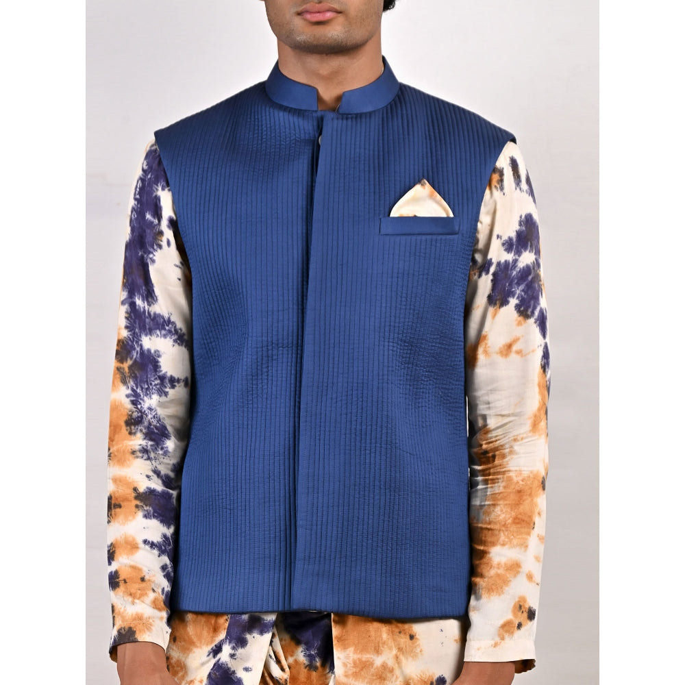 Bohame Earl Tie Dye Cowl Kurta and Jacket (Set of 3)