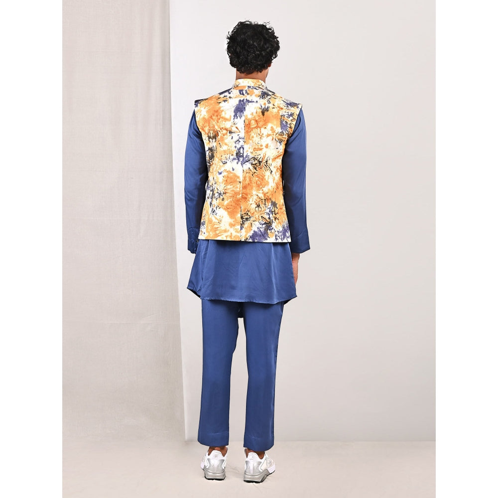 Bohame Duncan Tie Dye Pleated Kurta and Jacket (Set of 3)