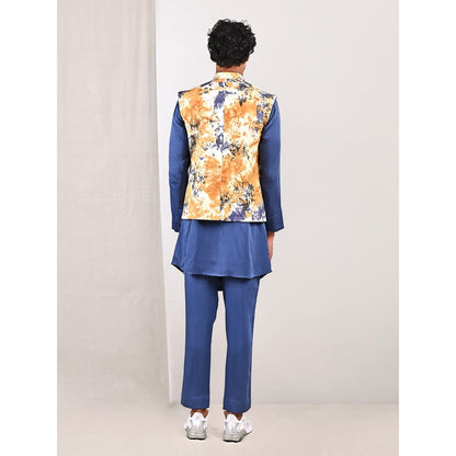 Bohame Duncan Tie Dye Pleated Kurta and Jacket (Set of 3)