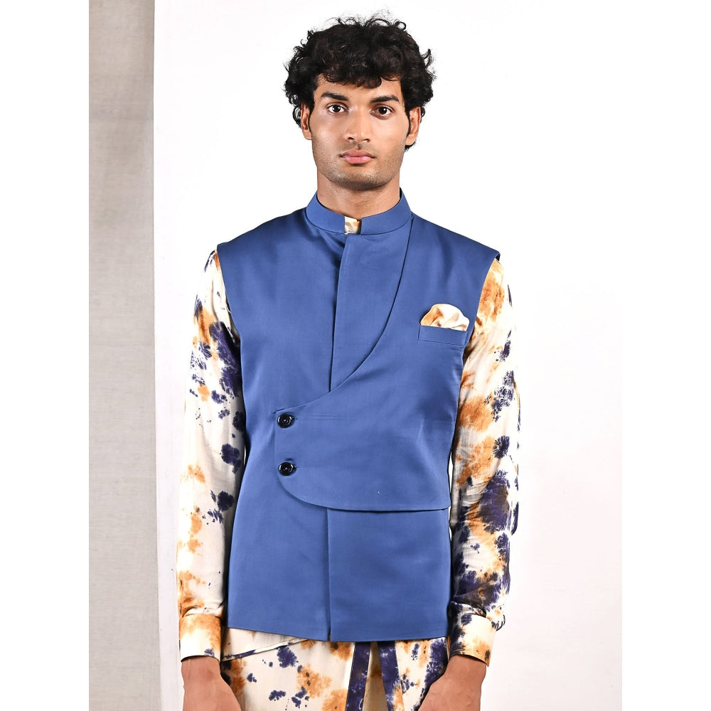 Bohame Aran Tie Dye Overlap Kurta and Jacket (Set of 3)