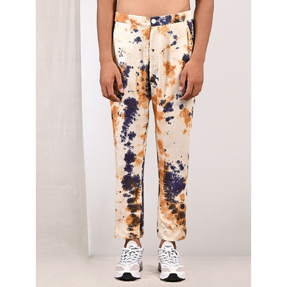 Bohame Aran Tie Dye Overlap Kurta and Jacket (Set of 3)