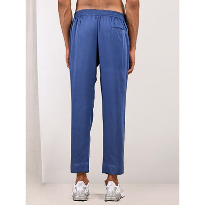 Bohame Niall Blue Quilted Jacket and Kurta (Set of 3)