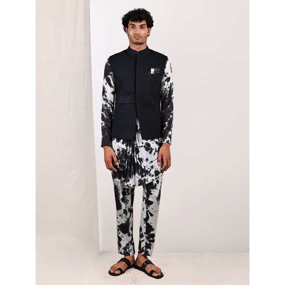 Bohame Inigo Tie Dye Cowl Kurta and Jacket (Set of 3)