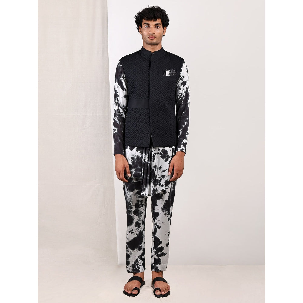 Bohame Inigo Tie Dye Cowl Kurta and Jacket (Set of 3)