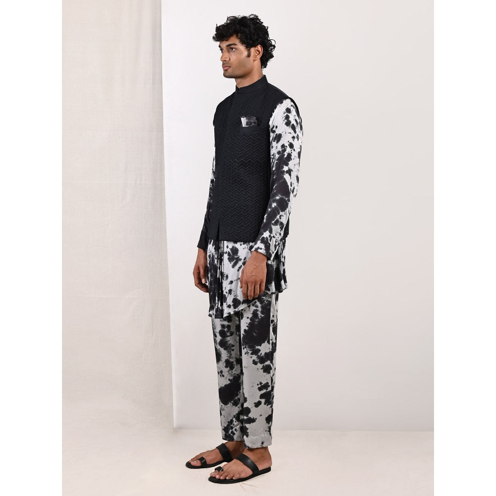 Bohame Inigo Tie Dye Cowl Kurta and Jacket (Set of 3)