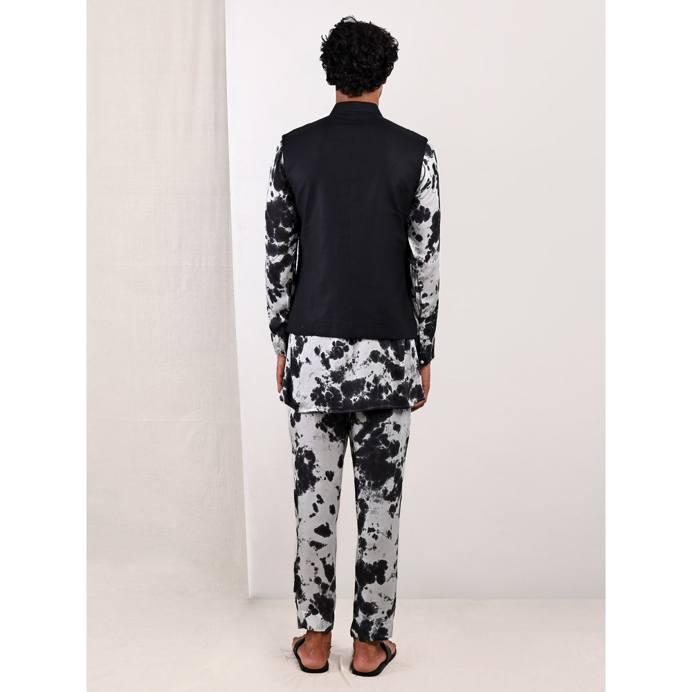 Bohame Inigo Tie Dye Cowl Kurta and Jacket (Set of 3)