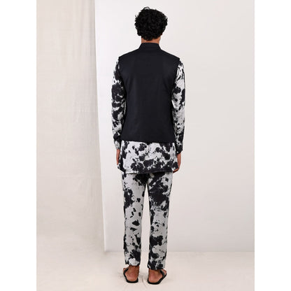 Bohame Inigo Tie Dye Cowl Kurta and Jacket (Set of 3)