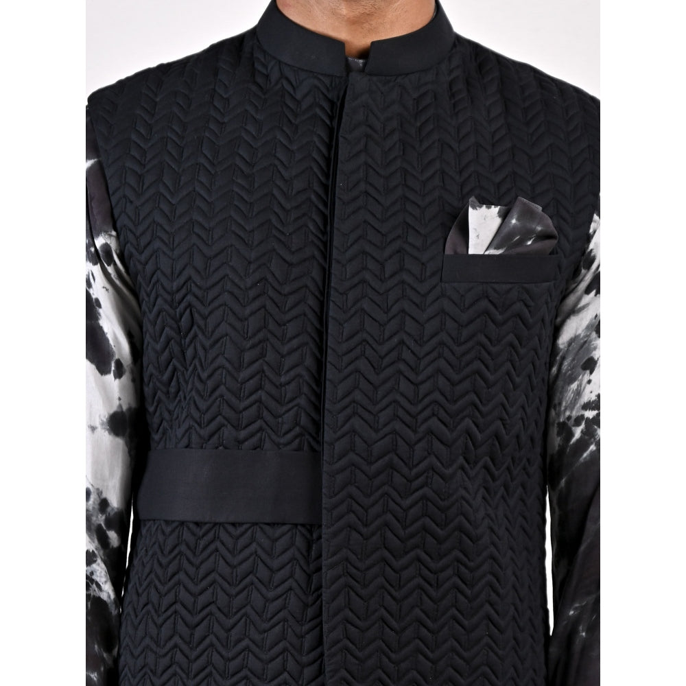 Bohame Inigo Tie Dye Cowl Kurta and Jacket (Set of 3)