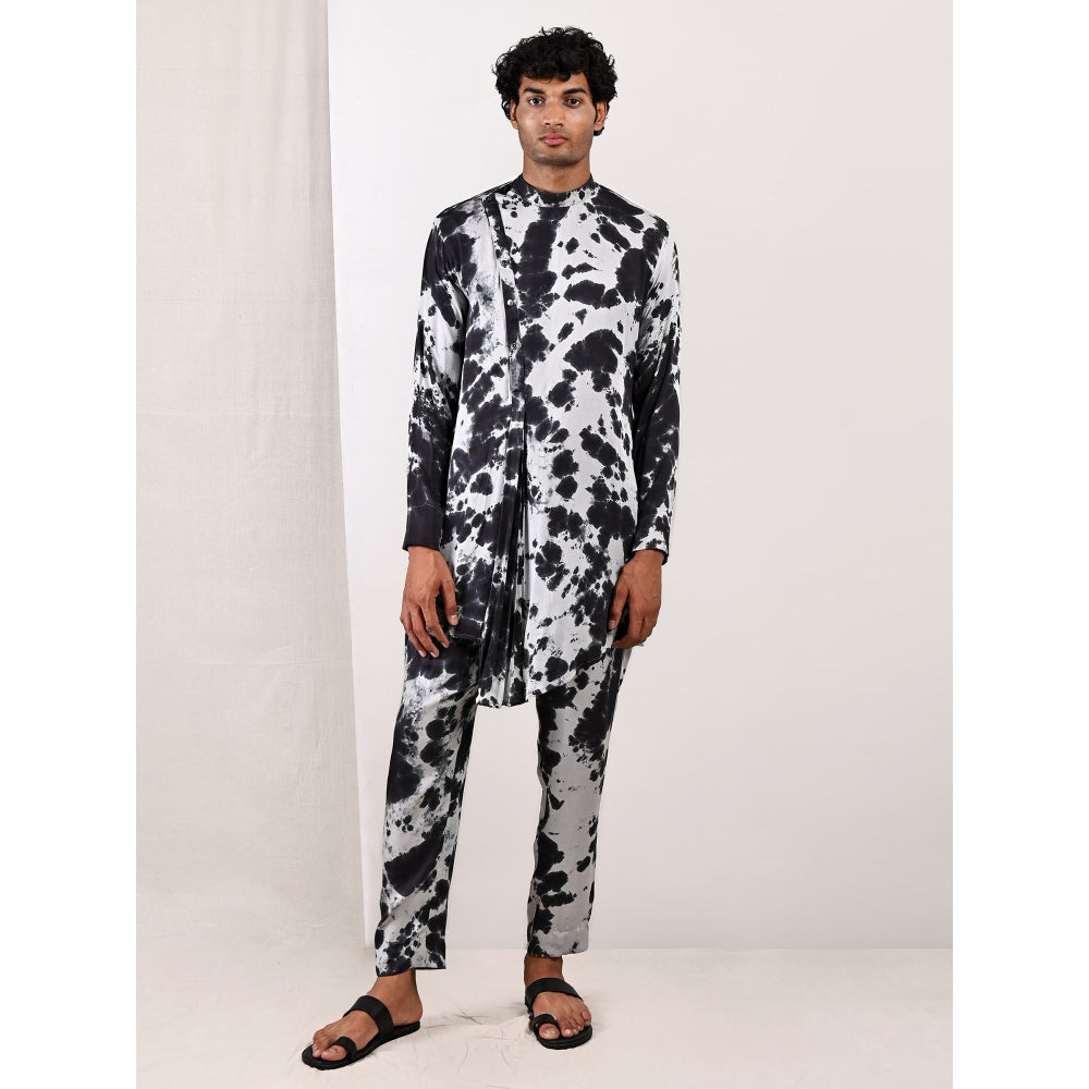 Bohame Inigo Tie Dye Cowl Kurta and Jacket (Set of 3)