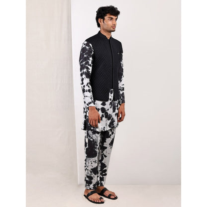 Bohame Lorcan Tie Dye Panelled Kurta and Jacket (Set of 3)