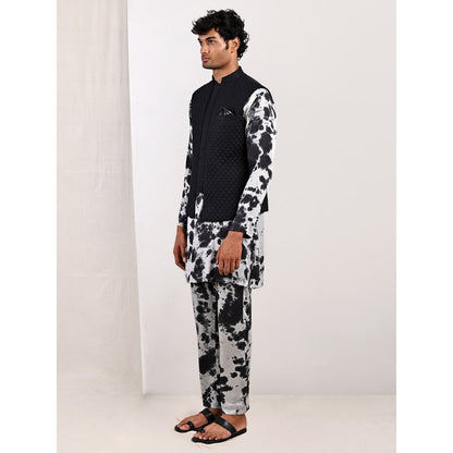 Bohame Lorcan Tie Dye Panelled Kurta and Jacket (Set of 3)