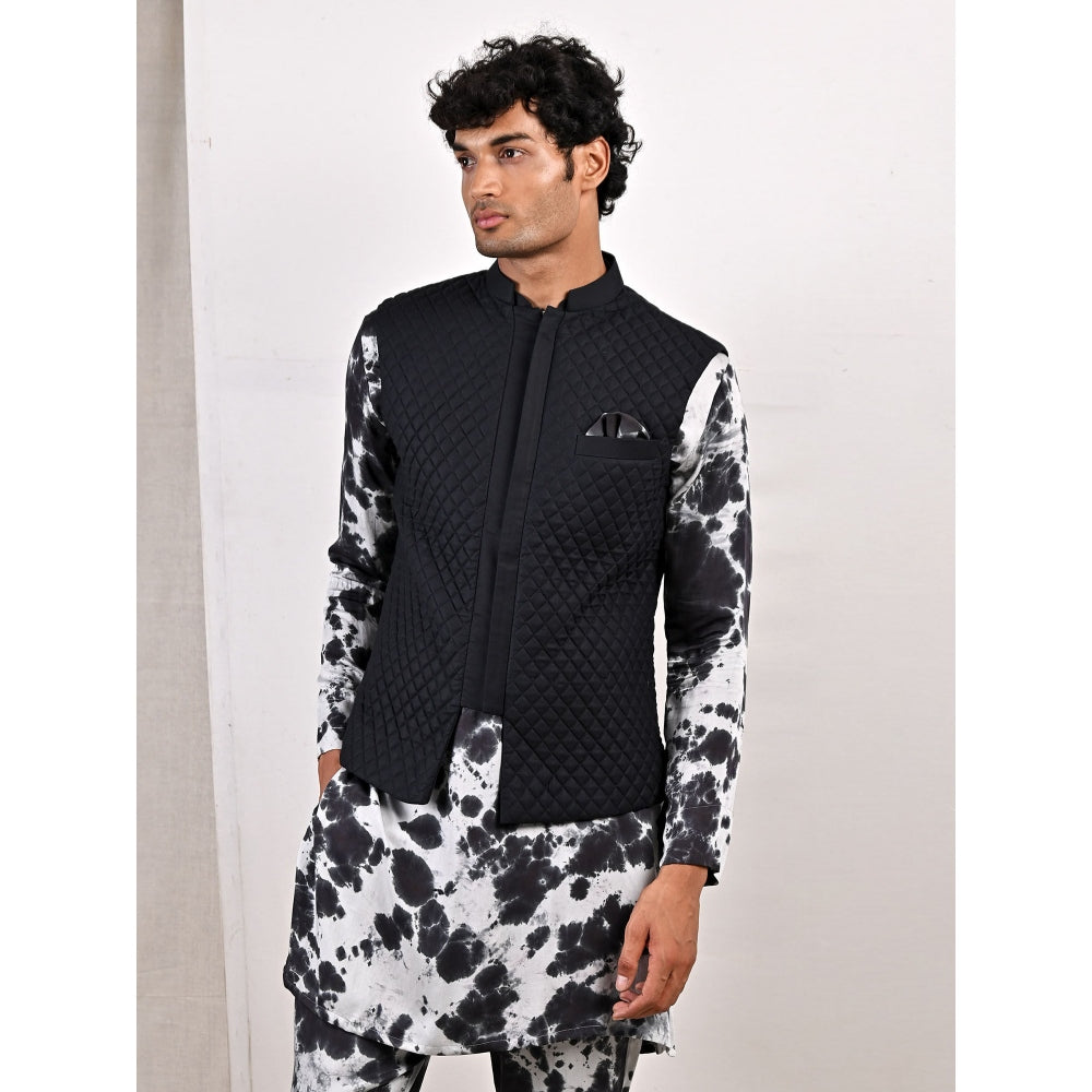 Bohame Lorcan Tie Dye Panelled Kurta and Jacket (Set of 3)