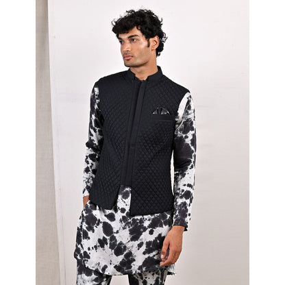 Bohame Lorcan Tie Dye Panelled Kurta and Jacket (Set of 3)