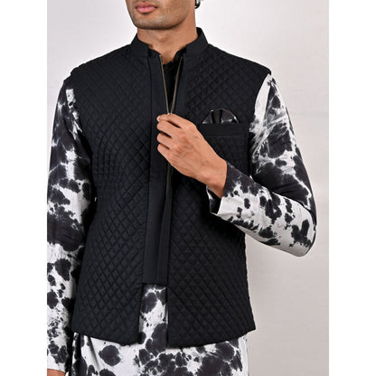 Bohame Lorcan Tie Dye Panelled Kurta and Jacket (Set of 3)