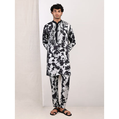 Bohame Lorcan Tie Dye Panelled Kurta and Jacket (Set of 3)