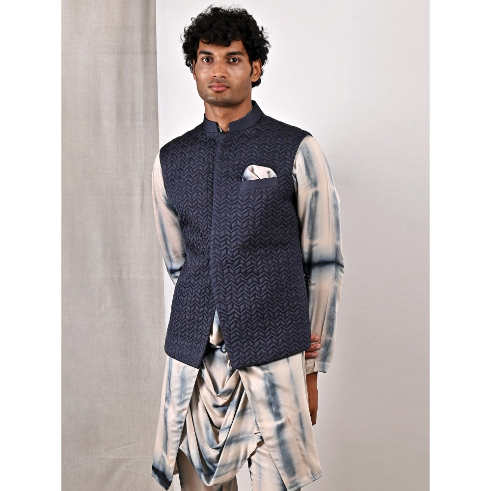 Bohame Aiden Tie Dye Cowl Kurta and Jacket (Set of 3)