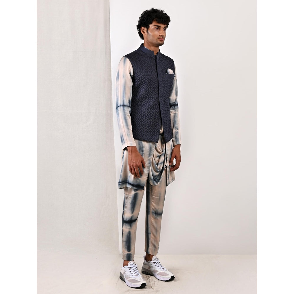 Bohame Aiden Tie Dye Cowl Kurta and Jacket (Set of 3)
