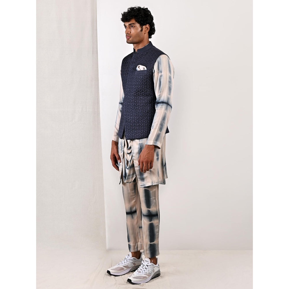 Bohame Aiden Tie Dye Cowl Kurta and Jacket (Set of 3)