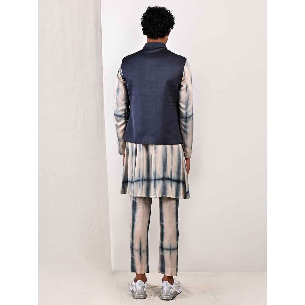 Bohame Aiden Tie Dye Cowl Kurta and Jacket (Set of 3)