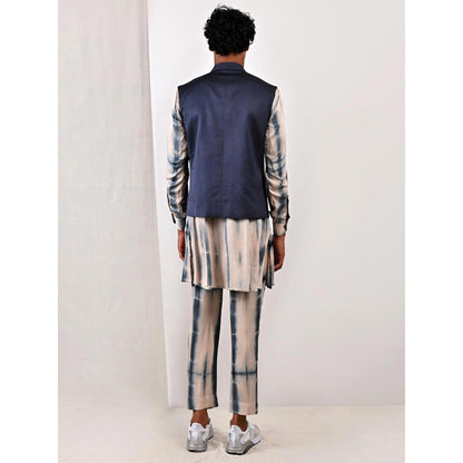 Bohame Gregor Tie Dye Asymmetrical Kurta and Jacket (Set of 3)