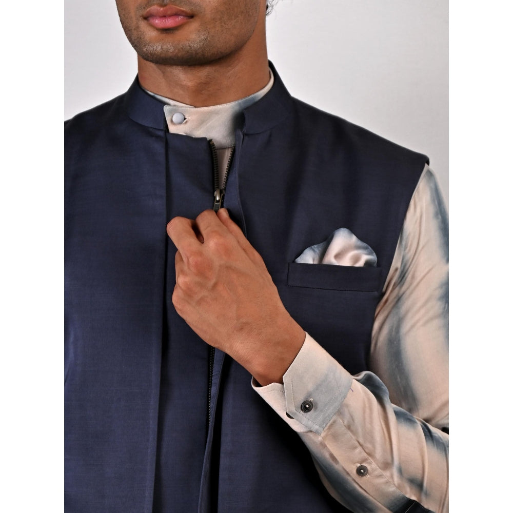 Bohame Gregor Tie Dye Asymmetrical Kurta and Jacket (Set of 3)