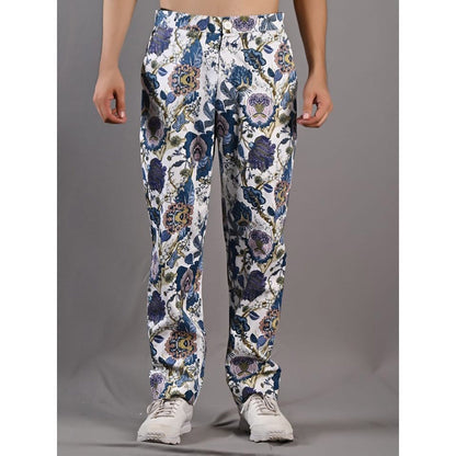 Bohame Daemyn Digital Print Off White & Blue Kurta (Set of 2)