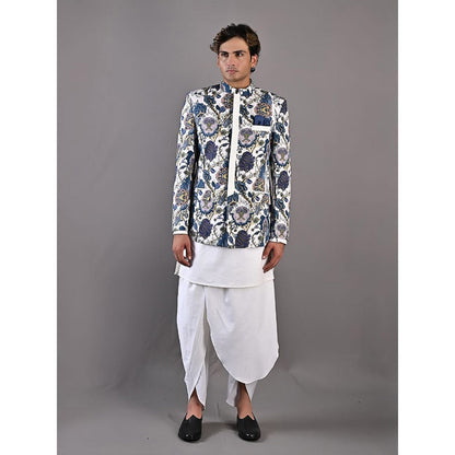 Bohame Off White Blodwyn Short Jacket with Kurta (Set of 3)