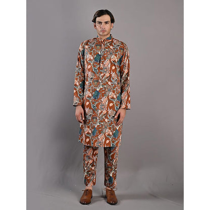 Bohame Quill Multi Maroon Kurta (Set of 2)