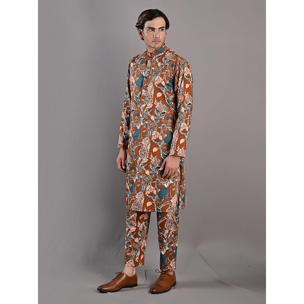 Bohame Quill Multi Maroon Kurta (Set of 2)