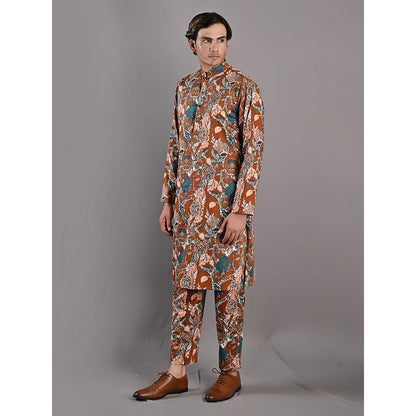 Bohame Quill Multi Maroon Kurta (Set of 2)