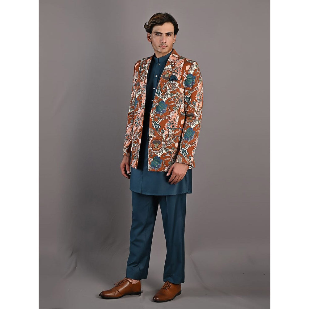 Bohame Quill Multi Maroon Kurta (Set of 3)